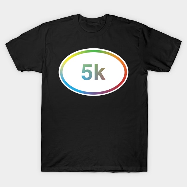 5k Running Race Distance Rainbow T-Shirt by murialbezanson